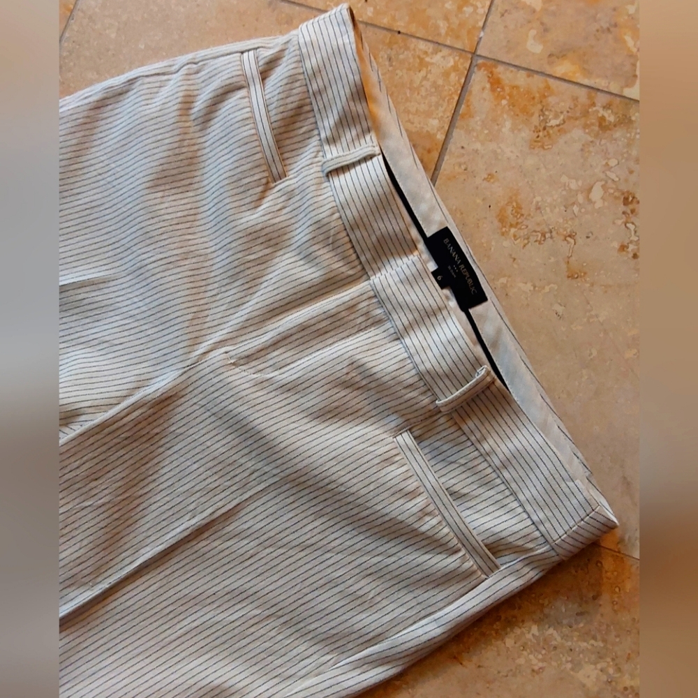 Office Party Pants _ White Black Pinstripes